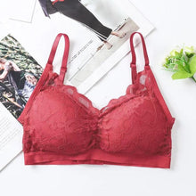 Load image into Gallery viewer, Women's Fashion Lace Flower Back Stretch Bra Seamless Push-up Bra Without Steel Ring Gather Thin Bra