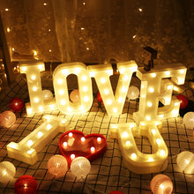 Load image into Gallery viewer, INS Photo Props Letter Light Led Small Night Lamp Christmas New Year Creative Birthday Modeling Light