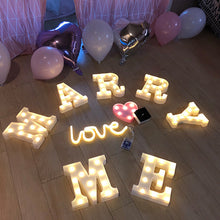 Load image into Gallery viewer, INS Photography Props Letter Light Led Small Night Lamp Christmas New Year Creative Birthday Modeling Light Wedding