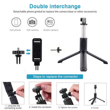 Load image into Gallery viewer, 3 In 1 101cm Bluetooth Selfie Stick Folding Tripod Monopod with Wireless Remote Shutter For Phone