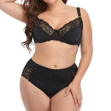 Load image into Gallery viewer, Floral Lace Lingeries For Women Plus Size Bra Set D Cup XL 2XL 3XL 4XL 5XL 6XL Full Cup Bras And Ultra Thin Underpants
