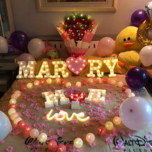 Load image into Gallery viewer, INS Photo Props Letter Light Led Small Night Lamp Christmas New Year Creative Birthday Modeling Light