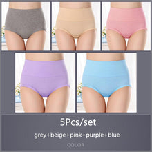 Load image into Gallery viewer, 5PCS/Set Women's High Waist Cotton Panties Briefs Soft Breathable Comfy Underwear Plus Size M-XXXL