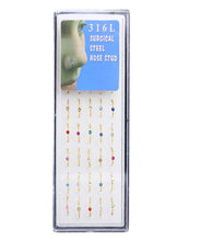 Load image into Gallery viewer, 40 Boxed 1.8mm Stainless Steel Diamond-Embedded Nose Stud Titanium Steel Fake Nose Ring Puncture