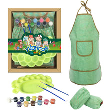 Load image into Gallery viewer, Children's painting set painting coat palette paint brush waterproof apron art painting coat