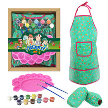 Load image into Gallery viewer, Children's painting set painting coat palette paint brush waterproof apron art painting coat