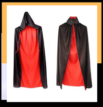 Load image into Gallery viewer, Halloween Cloak Cos Double-Layer Black and Red Vampire Cloak Death Pirate Children Adult Party Performance Witch