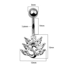 Load image into Gallery viewer, Belly Umbilical Ring Creative Peacock Zircon Navel Decoration Umbilical Ring Piercing Jewelry