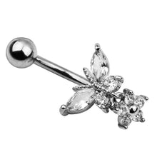 Load image into Gallery viewer, \Belly Umbilical Ring Creative Butterfly Zircon Navel Decoration Umbilical Ring Piercing Jewelry