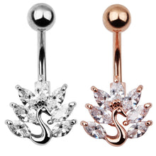 Load image into Gallery viewer, Belly Umbilical Ring Creative Peacock Zircon Navel Decoration Umbilical Ring Piercing Jewelry