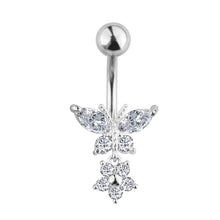 Load image into Gallery viewer, \Belly Umbilical Ring Creative Butterfly Zircon Navel Decoration Umbilical Ring Piercing Jewelry