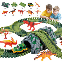 Load image into Gallery viewer, Dinosaur Rail Car DIY Assembling Building Blocks Scene Electric Track Racing Car Science and Education Children's Toys