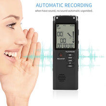 Load image into Gallery viewer, 8GB/16GB/32GB High-Quality Digital Audio Voice Recorder a key lock screen Telephone Recording Real Time Display with MP3 Player