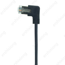 Load image into Gallery viewer, 8Pin RJ45 Cable Male to Female Screw Panel Mount Ethernet LAN Network 8 Pin 90 Degree Right Angle Extension Cable 0.3m 0.6m