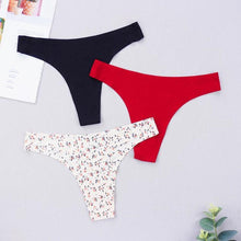 Load image into Gallery viewer, 3pcs Seamless Panties Thongs Women Underwear Sexy Intimate Tangas Ice Silk Leopard Print Thin Underpants Strings