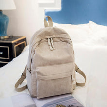 Load image into Gallery viewer, Women's Girl's Student Shoulder Corduroy Fashion Casual Backpack Bag Shoulder Bag
