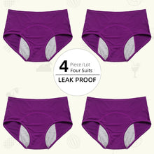 Load image into Gallery viewer, 4Piece/Lot Large Mesh Breathable Before and After Menstruation Leak-Proof Pants Medium and High Waist Underwear for WomenPanties