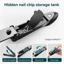 Load image into Gallery viewer, Nail Clippers Stainless Steel Anti Splash Fingernail Cutter Manicure Tools Bionics Nail Trimmer Pedicure Scissor