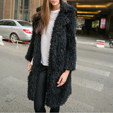 Load image into Gallery viewer, Women's Clothing Fashion Lady's Winter Lamb Long Sleeve Jacket Lapel Furry Midi Coat