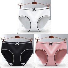 Load image into Gallery viewer, 3 PCS Women's Cute Bow Briefs Hip Lift Breathable Cotton Panties Milk Silky Underwear Combination