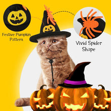 Load image into Gallery viewer, Pet Accessories Pet Halloween Supplies Adjustable Cat Pumpkin Hat Pet Hat Cat Costume Cat Collar