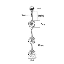 Load image into Gallery viewer, Belly Ring Creative Exquisite 3-Piece Zircon Navel Stud Piercing Jewelry