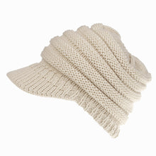 Load image into Gallery viewer, Women's Knitted Baseball Cap No Car Logo Open Ponytail Hat Men's and Women's Hats Skiing Sports Cap
