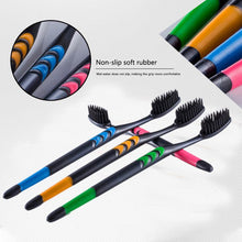 Load image into Gallery viewer, Family Set Toothbrushes Soft Black Bamboo Charcoal Adult Gums Care Toothbrushes Home Healthy Teeth Cleaning