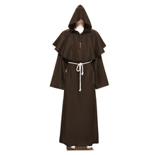 Load image into Gallery viewer, Halloween Cosplay Costume Medieval Monk Costume Monk Robe Wizard Costume Clerical Dress Christian Suit