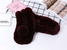 Load image into Gallery viewer, Real Rabbit Fur Scarf Women's Short Scarf Winter Warm Thickened Fur Three-Tube Big Fur Ball