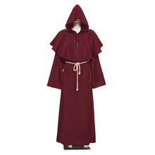 Load image into Gallery viewer, Halloween Cosplay Costume Medieval Monk Costume Monk Robe Wizard Costume Clerical Dress Christian Suit