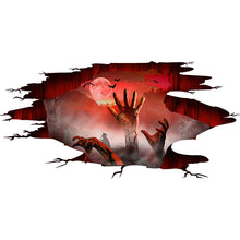 Load image into Gallery viewer, 12 Styles Horror Halloween Decoration 2023 Skull Bones 3D Floor Sticker Ghost Pumkin Festival Decor Flame Spider Wallpaper
