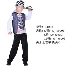 Load image into Gallery viewer, Halloween Children's Pirate with shoes hat belt Costume Ball Shows Costumes Boys and Girls Caribbean Pirate Captain Clothes Sets