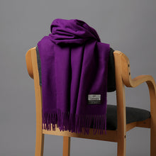 Load image into Gallery viewer, Korean Style Cashmere Scarf Warm Scarf Thickened Tassel Female All-Match Dual-Use Solid Color Talma Autumn and Winter