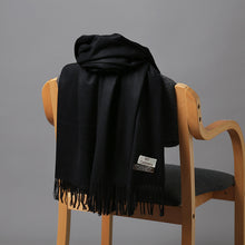 Load image into Gallery viewer, Korean Style Cashmere Scarf Warm Scarf Thickened Tassel Female All-Match Dual-Use Solid Color Talma Autumn and Winter