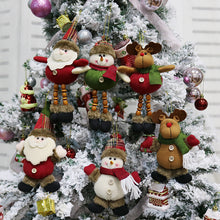 Load image into Gallery viewer, 2pcs Christmas Decorations Old Man Snowman Elk Christmas Gift Small Pendant Plush Doll Christmas Tree Pendant Supplies