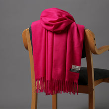 Load image into Gallery viewer, Korean Style Cashmere Scarf Warm Scarf Thickened Tassel Female All-Match Dual-Use Solid Color Talma Autumn and Winter