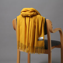 Load image into Gallery viewer, Korean Style Cashmere Scarf Warm Scarf Thickened Tassel Female All-Match Dual-Use Solid Color Talma Autumn and Winter