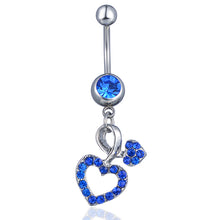 Load image into Gallery viewer, Piercing Jewelry European and American Diamond Heart-Shaped Belly Ring Navel Stud