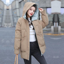 Load image into Gallery viewer, Autumn Winter Thicken Warm Parka Women Solid Color Loose Puffer Big Pocket Hooded Coat Jackets Outwear