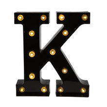 Load image into Gallery viewer, 26 Black English Letter Lights Led Symbol Modeling Lights Wedding Small Night Lamp Birthday Proposal Wall Lamp