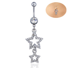 Load image into Gallery viewer, Diamond Five-Pointed Star Pendant Belly Ring Navel Buckle Navel Stud