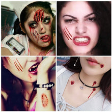 Load image into Gallery viewer, Halloween Tattoo Sticker Paper Day of the Dead Transfer Face Pasters Makeup Party Tattoo Sticker