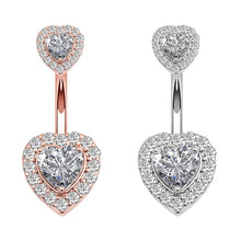 Load image into Gallery viewer, Love Belly Umbilical Ring Creative Zircon Navel Decoration Umbilical Ring