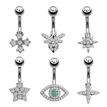 Load image into Gallery viewer, Zircon Navel Creative Zircon Navel Decoration Navel Stud Piercing Jewelry
