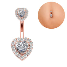 Load image into Gallery viewer, Love Belly Umbilical Ring Creative Zircon Navel Decoration Umbilical Ring