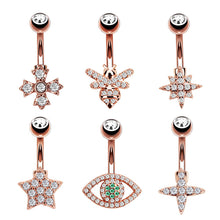 Load image into Gallery viewer, Zircon Navel Creative Zircon Navel Decoration Navel Stud Piercing Jewelry