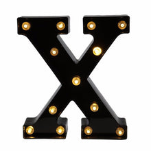 Load image into Gallery viewer, 26 Black English Letter Lights Led Symbol Modeling Lights Wedding Small Night Lamp Birthday Proposal Wall Lamp