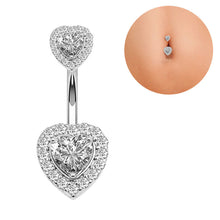 Load image into Gallery viewer, Love Belly Umbilical Ring Creative Zircon Navel Decoration Umbilical Ring