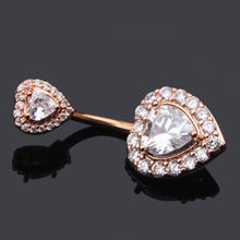 Load image into Gallery viewer, Love Belly Umbilical Ring Creative Zircon Navel Decoration Umbilical Ring